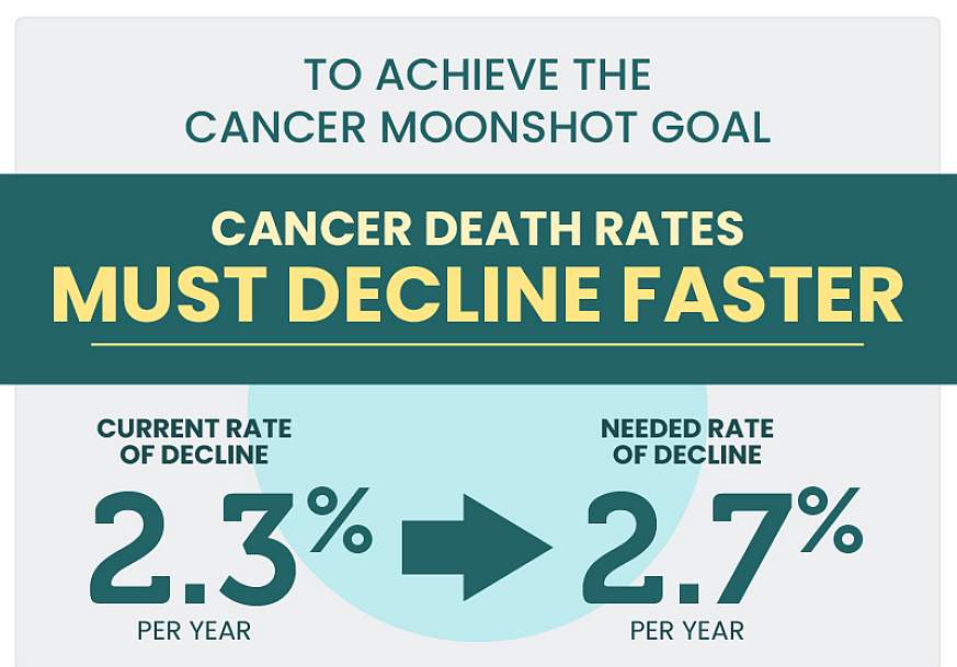 Graphic showing cancer death rates must decline faster