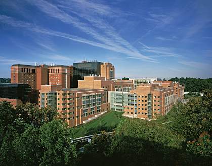 Bird's eye view of the NIH Clinical Research Center.