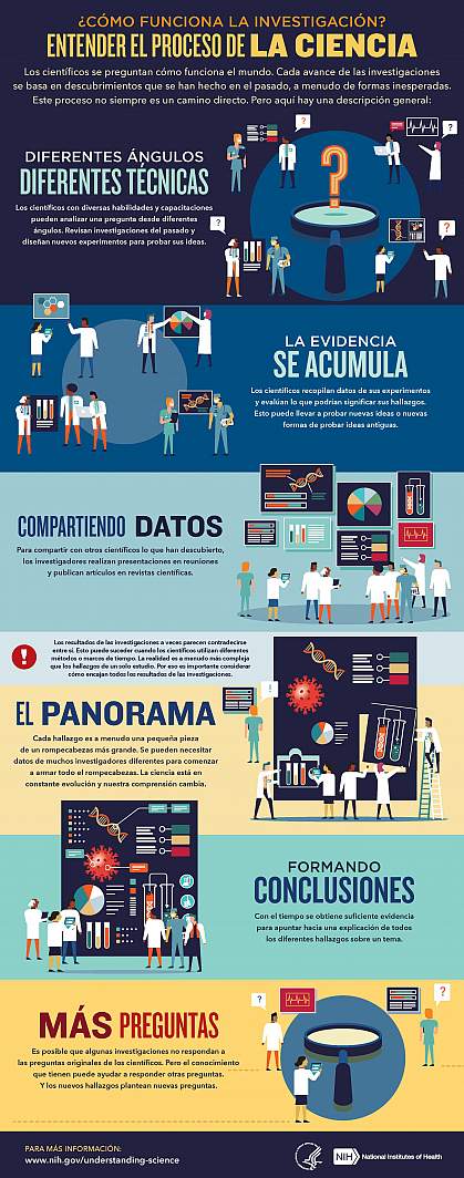 Expaling How Research Works Infographic en español