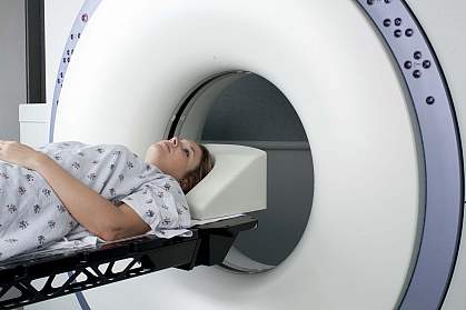Woman in MRI scanner