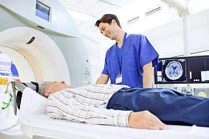 Person getting a brain scan