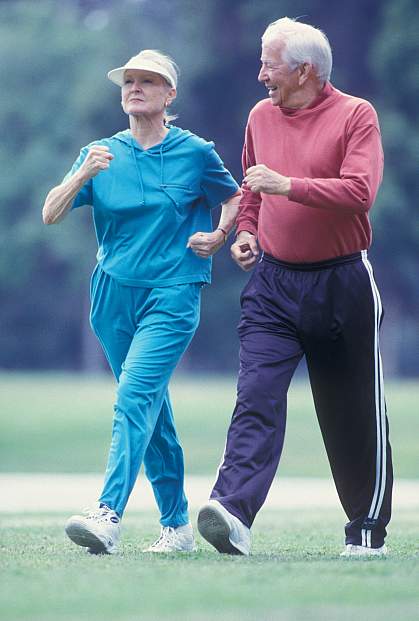 Older couple exercising