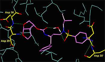 Darunavir molecule bound to HIV protease