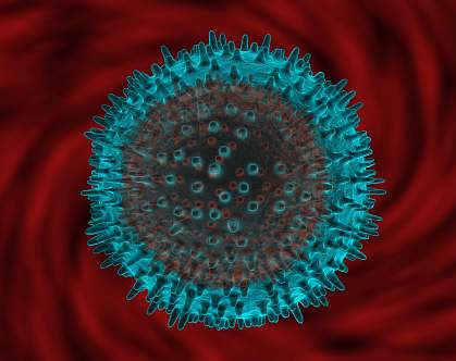 Computer rendering of a flu virus