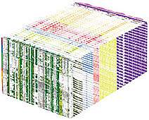 A rectangular prism made up of many color lines.