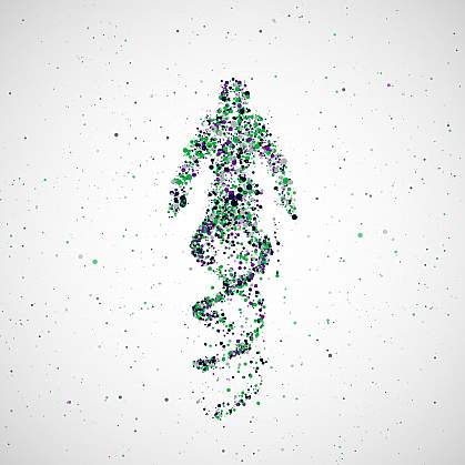 Illustration of person made of DNA.