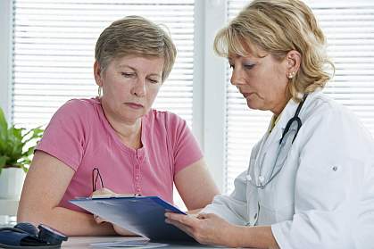 Woman consulting with her doctor