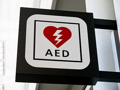 Sign for an automated external defibrillator