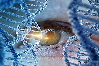 Illustration of eye and DNA