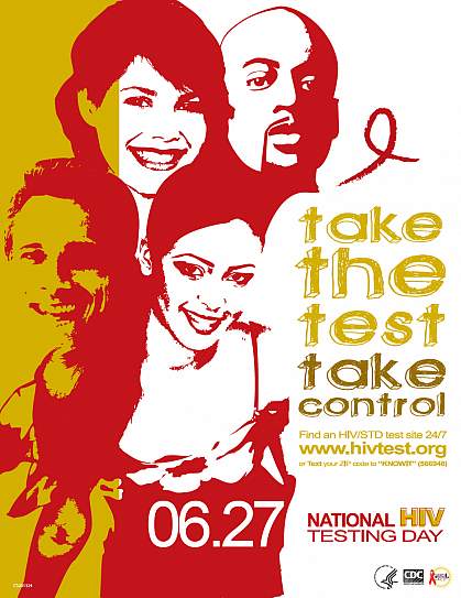 Poster - take the test take control Poster: take the test take control - National HIV Testing Day 06.27.