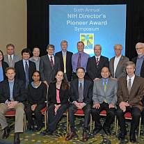 Francis Collins and the 2010 recipients of the NIH Director's Pioneer Award