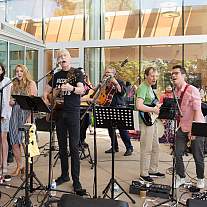 Dr. Francis Collins Performs at Camp Fantastic Barbecue