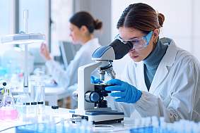 Researchers working in the clinical laboratory