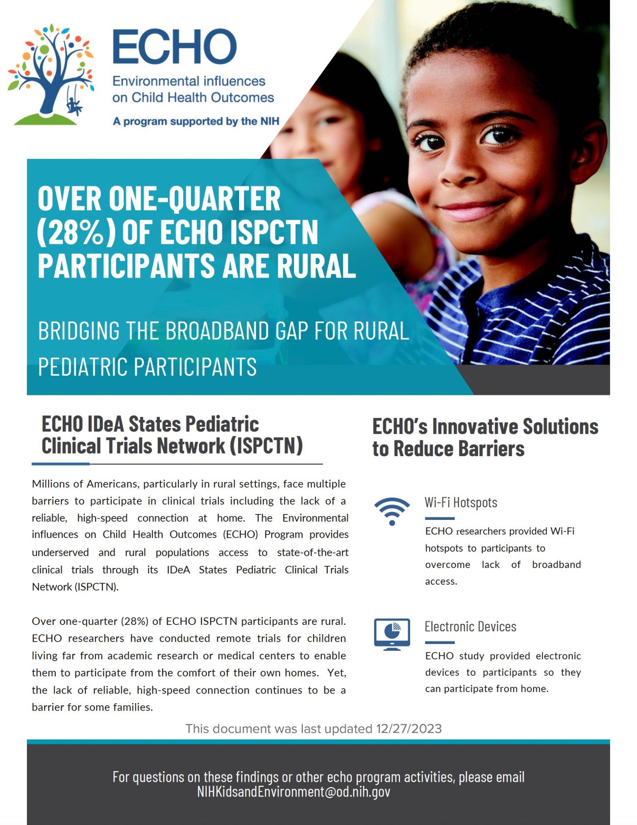 Over One-Quarter (28%) of ECHO ISPCTN Participants are Rural