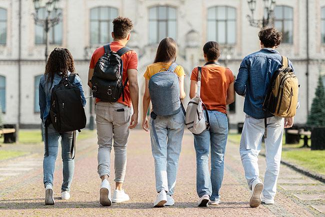 A group of college students