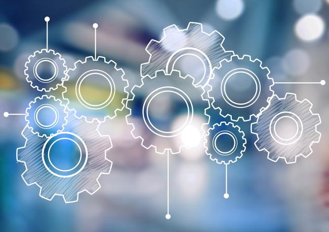 illustration of gears on background