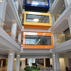 Looking up in the atrium of the Porter building