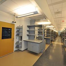 Lab benches in the Porter building ready to be filled