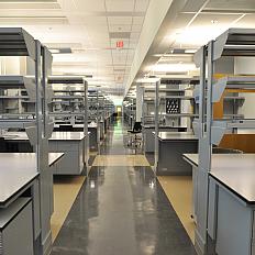 More lab benches in the Porter building ready to be filled