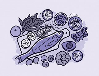 Illustration of healthy foods