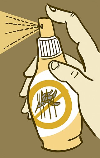 Illustration of a spray-bottle of mosquito repellent