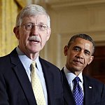 Photo of Dr. Francis Collins and President Barak Obama