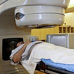 Man receiving radiation therapy