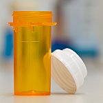 An empty pill bottle