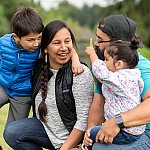 A Native family outdoors