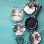 An assortment of pots and pans