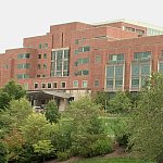 File footage of the the Clinical Center (Building 10), NIH Campus, Bethesda, MD