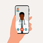 illustration of a doctor on a smartphone