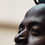 Close-up of a man's eyes.  