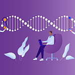 Doctors researching DNA and genetics