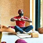 A man doing yoga