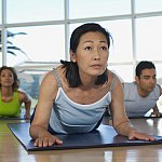 Yoga class at health club