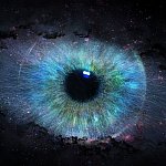 Open eye in space.