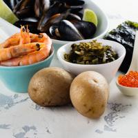 Images of foods containing iodine. 