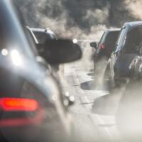 Image of car idling with lots of exhaust
