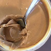 A jar of peanut butter. 