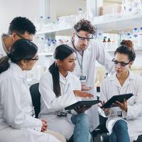 group of scientists in a lab