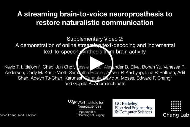 A streaming brain-to-voice neuroprosthesis to restore naturalistic communication. 